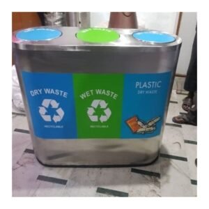tricolor steel dustbin