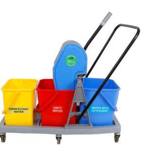 Triple Mopping Wringer mop trolley